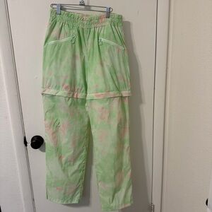 Fabletics Kalani Convertible Track Pants Green and Pink Tie-Dye Size Medium